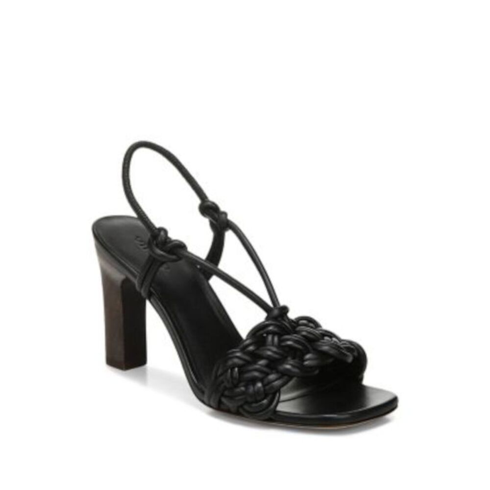 VINCE. Womens Black Elasticized Strap Quenelle Slip On Slingback Sandal 9 M